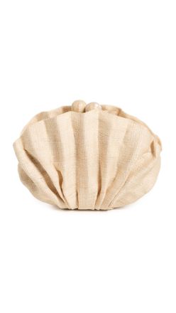 Poolside Womens The Origami Shell Clutch, Sand, One Size