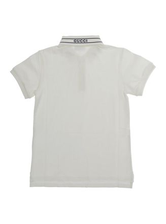 Gucci Boys Kids Polo Shirt White Cotton T-Shirts And Polos