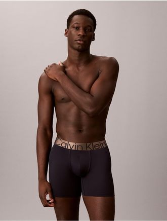 Calvin Klein Mens Brushed Microfiber Stretch Bronze Boxer Brief - Blue - XL