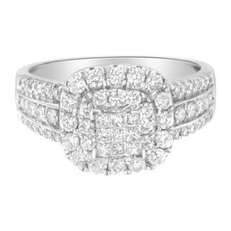 House of Brilliance 14K White Gold Diamond Vintage Ring at Nordstrom, Size 7