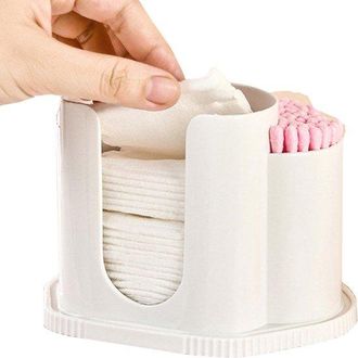 No Brand Soporte Para Bastoncillos De Algod&oacute;n, Soporte Para Bolas De Algod&oacute;n - Caja De Almacenamiento De Cadena Transparente - Contenedor De Bastoncillos De Al