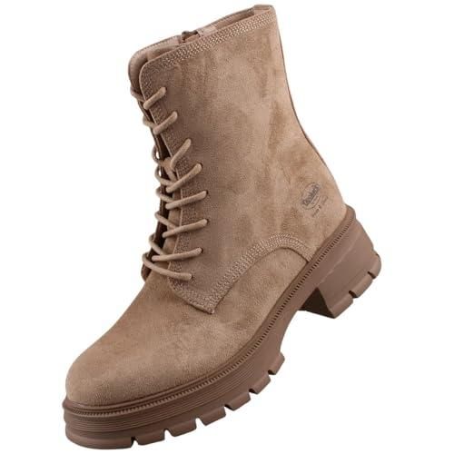 Dockers By Gerli Bottines Femme - Bottillons Élégants Mi-Mollet Avec Talon Bloc Et Fermeture Éclair
