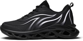 Generic Mens Fashion Casual Sneakers Mesh Walking Shoes Comfort Non-Slip Lace-Up Tennis Shoes Chunky Retro Sneakers Sports Shoes(Black1,8.5 UK)