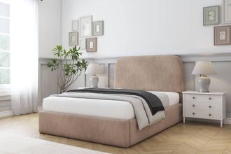 Comfort Beds Diana Naples Bed Frame With Mattress-45 Upholstered in Light Brown | Size: Single