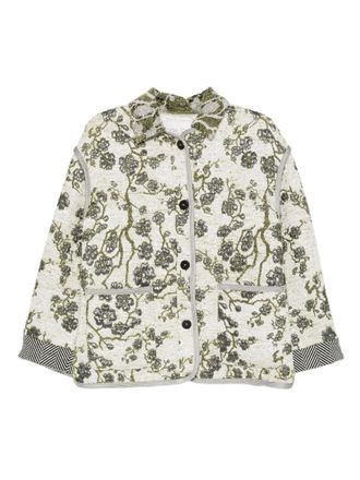 Forte_Forte floral-print button jacket - women - Polyamide/Polyester/Cotton/Acrylic - III - Grey