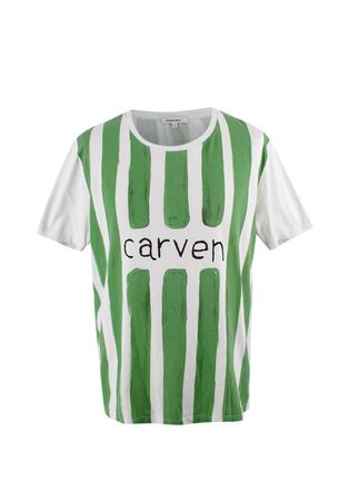 Carven Green Striped Cotton T-shirt Size L