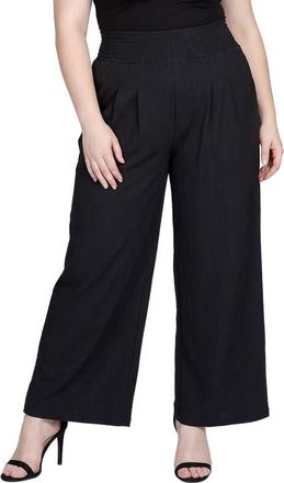 Standards & Practices Smock Waist Wide Leg Pants in Black at Nordstrom, Size 2X