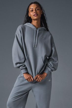 Alo | Accolade Hoodie in Steel Grey, Size: Small