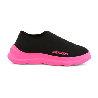 Love Moschino Schoenen, Dames, Zwart, 38 EU, Elegante synthetische sneakers met verhoogd platform