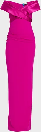 La Petite Robe Di Chiara Boni Suli Off-Shoulder Column Gown