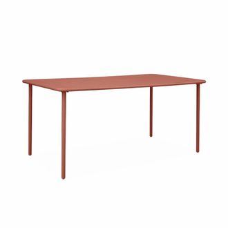 Sweeek Mesa de jard&iacute;n bistr&oacute; de acero, 6-8 plazas, 160cm, terracota