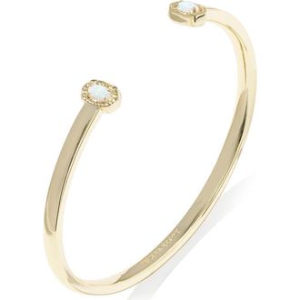 Kendra Scott Mini Elton Lab Created Opal Cuff Bracelet in Gold White Opal at Nordstrom, Size Small