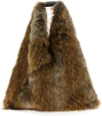 Maison Margiela Klassieke Japanse Schoudertas - Dames - Schoudertassen - Bruin - ONE Size - Leer - Tassen