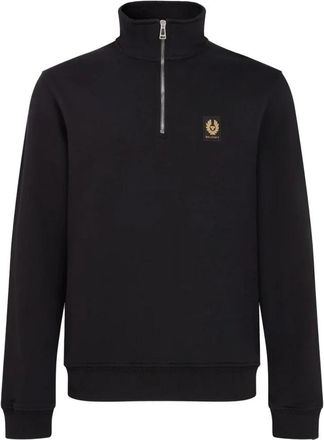 Belstaff Kwart Rits Zwart Sweatshirt - Heren - Vesten met rits - Zwart - M - Hoodies & sweatvesten