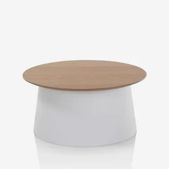 Aqa Tavolino Da Salotto Rotondo Con Piano In Mdf Marus B - Bianco