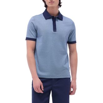 Bugatchi Tipped Cotton Piqu&eacute; Polo in Navy at Nordstrom Rack, Size X-Large