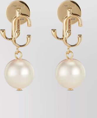 Jimmy Choo London resin logo-pendant earrings
