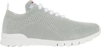 Kiton Blauwe Gebreide Sneakers met Uniek Design - Dames - Sneakers - Grijs - 38 1/2 EU - Schoenen