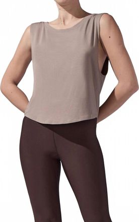Heroine Sport Jersey Base Tank Top In Taupe