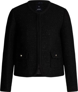 Joop Boucl&eacute; Jas met Haaksluiting - Dames - Blazers - Zwart - L - Tweed - Jassen