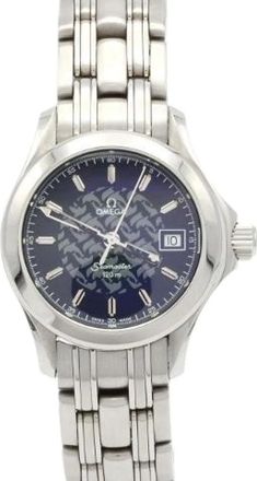 Omega Pre-owned Watches, female, Blue, Size: ONE SIZE Pre-owned Seamaster 120 Myore 97 Stainless Steel Quartz