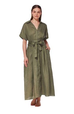 Gottex Hokkaido Shirt Dress Cover-Up in Light-Olive at Nordstrom, Size Medium
