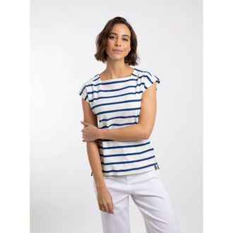 Weird Fish Bowe Striped Jersey T-Shirt in Mazarine Blue at Nordstrom, Size 12