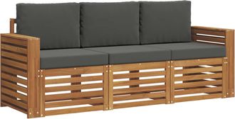 vidaXL Juegos De Sof&aacute;s 3 Uds. Natural Y Antracita Vidaxl