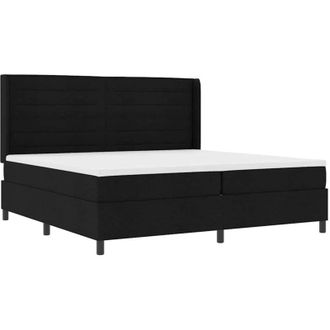 vidaXL Vidaxl - Cama Tipo Box Spring Con Colch&oacute;n Negro 200 X 200 Cm Tela