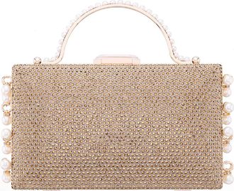 Nina Faux Pearl Dangle Minaudiere in Dark Gold at Nordstrom Rack