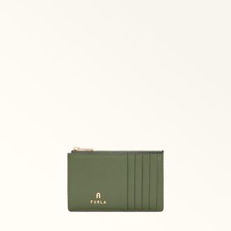 Furla Camelia Porta Carte Di Credito M Oliva Verde Pelle Stampata Donna