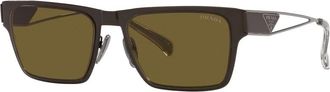 Prada Zonnebril PR 71Zs - Heren - Zonnebrillen - Groen - 56 MM - Accessoires