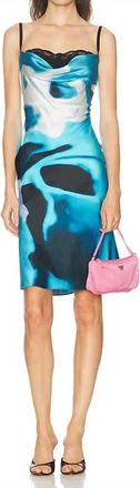 Staud Evangeling Silk Midi Dress In Blue Haze