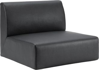 Lorell Contemporary Reception Collection Single Seat Sofa - 25.5 x 25.519.6 - Material: Polyurethane - Finish: Black