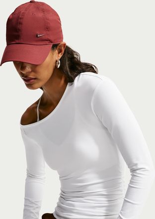 Nike Womens Nike Sportswear Tight Off-Shoulder Long-Sleeve Top in White | IX7065-100