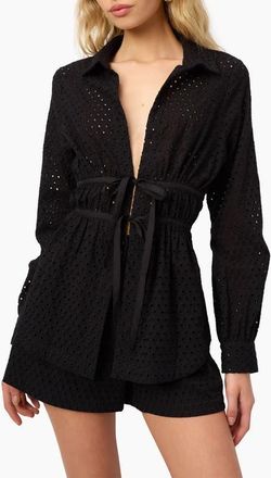 Cami NYC Stefania Eyelet Shirt in Black at Nordstrom, Size Medium