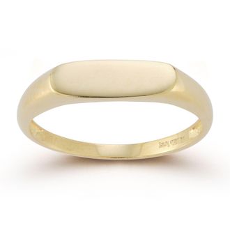 Ember Fine Jewelry 14K Gold Thin Oval Signet Ring