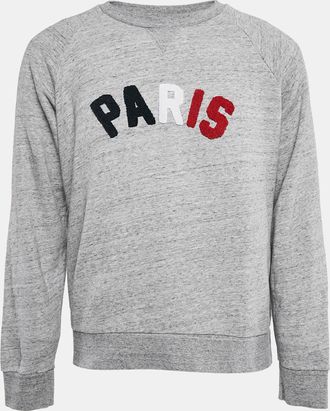 Sandro Grey M&eacute;lange Cotton Tufted Sweatshirt