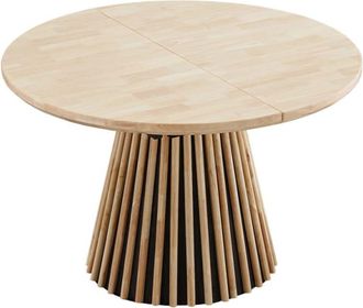 Mathi Design Mesa de comedor redonda extensible de madera D100cm