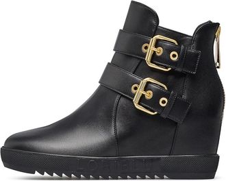 Loriblu Inner Platform Sneakers - Dames - Sleehakken - Zwart - 37 EU - Leer - Schoenen