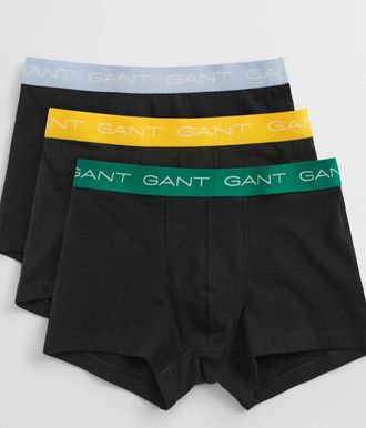 GANT Mens GANT 3-Pack Organic Cotton Boxer Trunks, Black - Size: 38/39/32