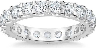 Pompeii3 2 Ct Moissanite Eternity Ring Womens Wedding Band 14k White Gold