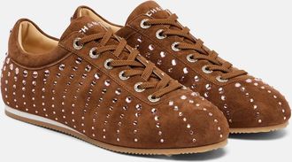 Mach & Mach Sneakers Ballet Runner in suede con cristalli