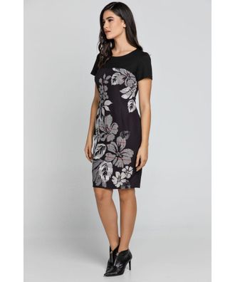 M&oacute;veis Conquista Womens Black Floral Dress by - Red - Size EU 44 (Womens)