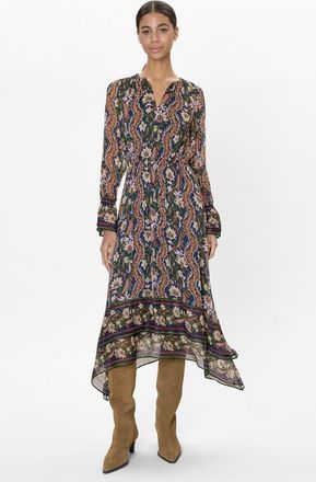 Rebecca Taylor Isha Long Sleeve Dress in Navy Combo at Nordstrom, Size X-Small
