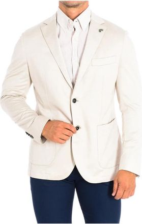 La Martina Blazer met lange mouwen - Heren - Blazers - Beige - L - Katoen - Jassen