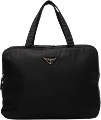 Prada Pre-owned Nylon Tote Bag - Dames - Vintage Shopper - Zwart - ONE Size - Nylon - Vintage