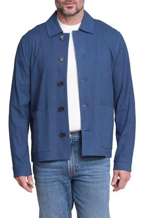 Bagatelle Relaxed Fit Linen & Cotton Work Jacket in Indigo at Nordstrom, Size X-Large