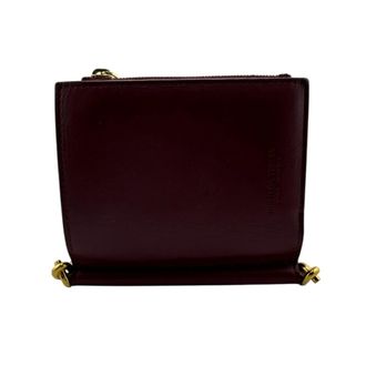 Bottega Veneta Bordeaux Red Color Leather Wallet (Bi-Fold) (Pre-Owned)
