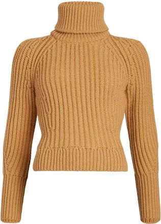 Patou ribbed roll-neck sweater - women - Cashmere/RWS Wool - L - Neutrals